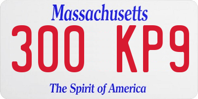 MA license plate 300KP9