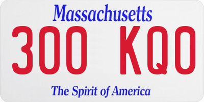 MA license plate 300KQ0