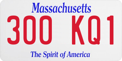 MA license plate 300KQ1