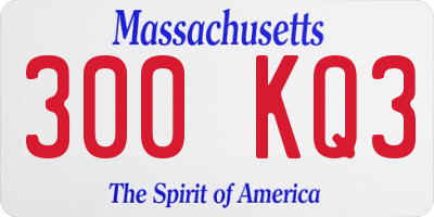 MA license plate 300KQ3