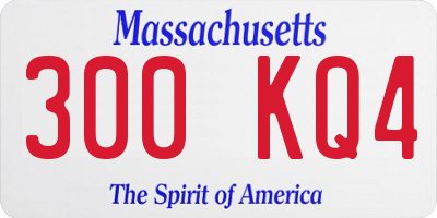 MA license plate 300KQ4