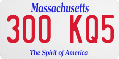 MA license plate 300KQ5