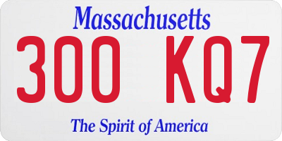 MA license plate 300KQ7