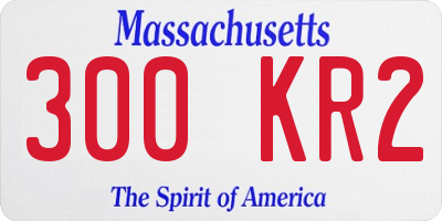 MA license plate 300KR2