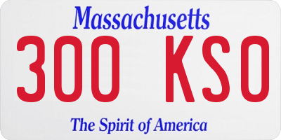 MA license plate 300KS0