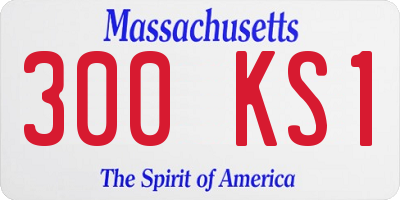 MA license plate 300KS1