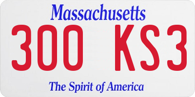 MA license plate 300KS3