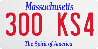 MA license plate 300KS4