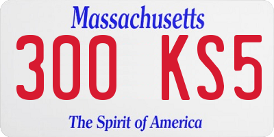 MA license plate 300KS5