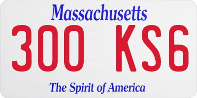 MA license plate 300KS6