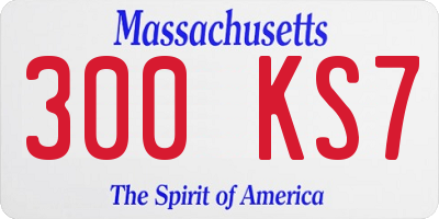 MA license plate 300KS7