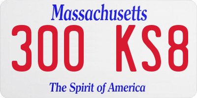 MA license plate 300KS8