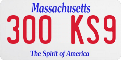 MA license plate 300KS9