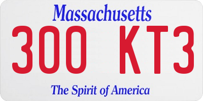 MA license plate 300KT3