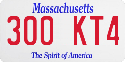 MA license plate 300KT4