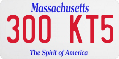 MA license plate 300KT5