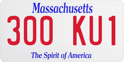 MA license plate 300KU1