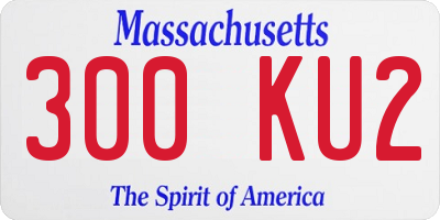 MA license plate 300KU2