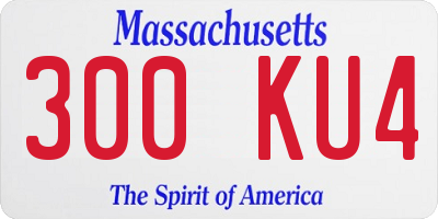 MA license plate 300KU4