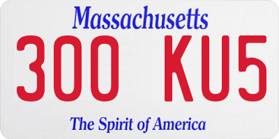 MA license plate 300KU5