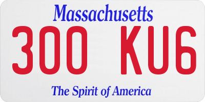 MA license plate 300KU6