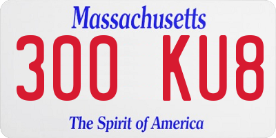 MA license plate 300KU8