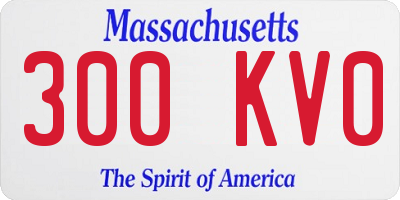 MA license plate 300KV0
