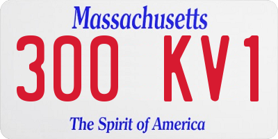 MA license plate 300KV1