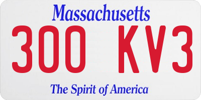 MA license plate 300KV3