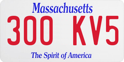 MA license plate 300KV5