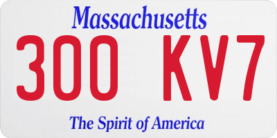 MA license plate 300KV7