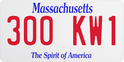 MA license plate 300KW1