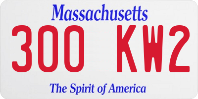 MA license plate 300KW2