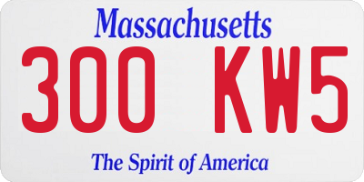 MA license plate 300KW5