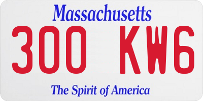 MA license plate 300KW6