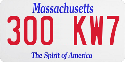 MA license plate 300KW7