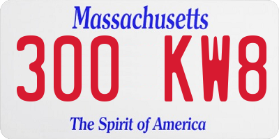 MA license plate 300KW8