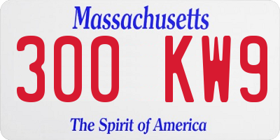 MA license plate 300KW9