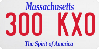 MA license plate 300KX0