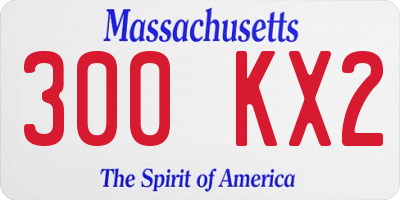 MA license plate 300KX2