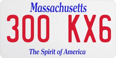 MA license plate 300KX6