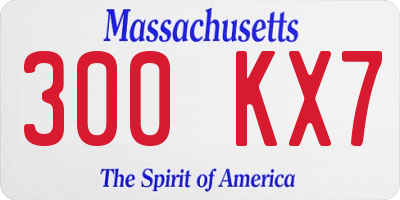 MA license plate 300KX7