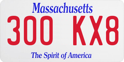 MA license plate 300KX8