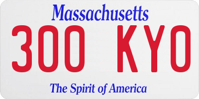 MA license plate 300KY0