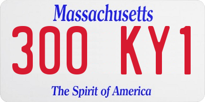 MA license plate 300KY1