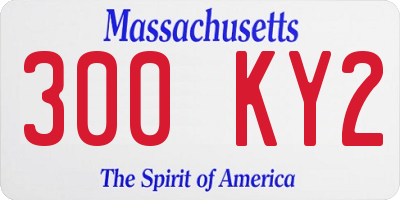 MA license plate 300KY2