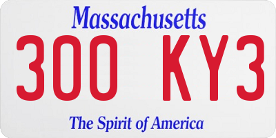 MA license plate 300KY3