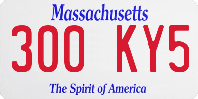 MA license plate 300KY5