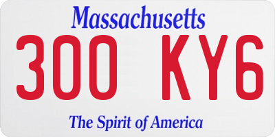 MA license plate 300KY6