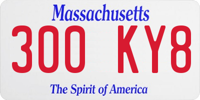MA license plate 300KY8